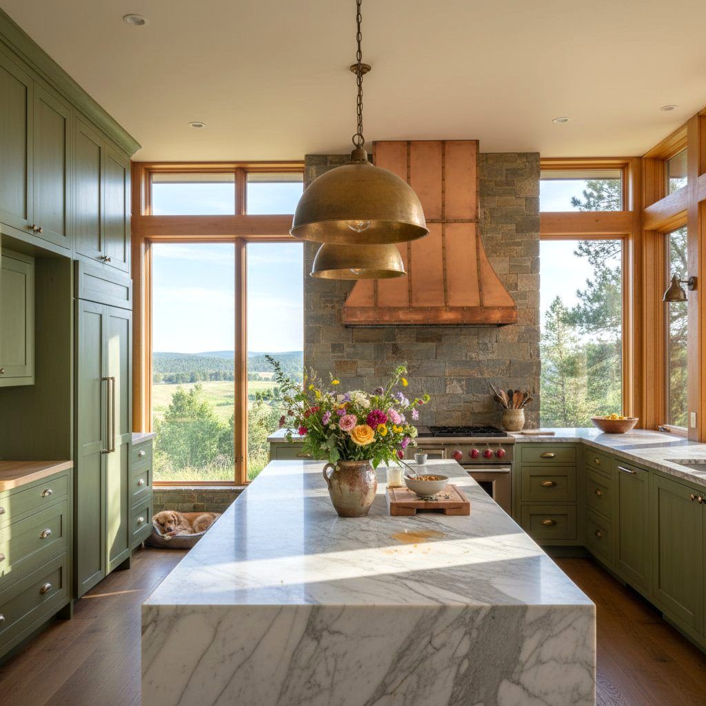 Viking professional rangetop and ventilation hood in a Boulder County kitchen